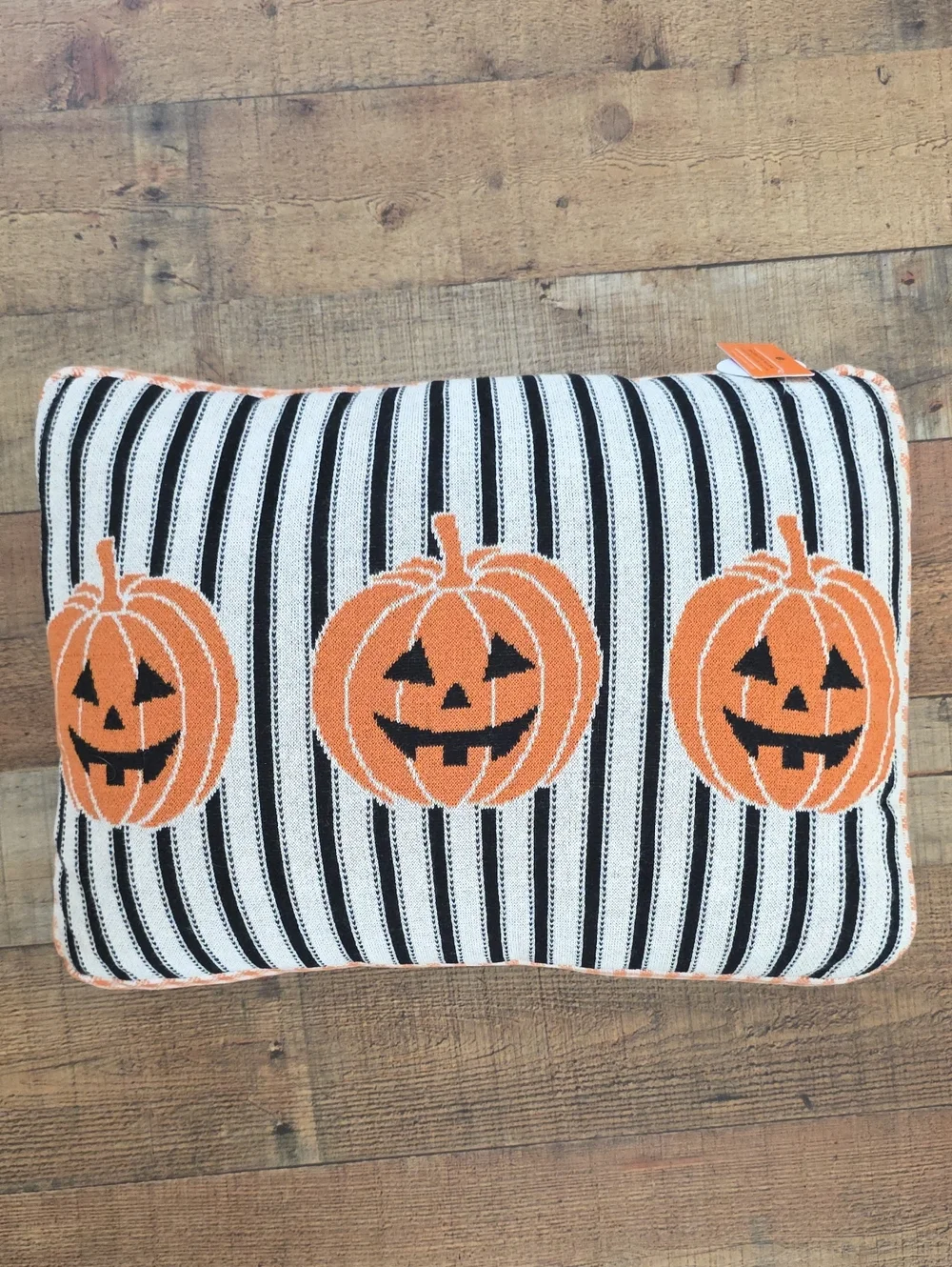 Pillow 14 X 20 IN Large 100% Cotton Halloween Jack-O-Lantern Stripes Pumpkins 🎃